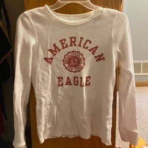 White long sleeve American eagle tee